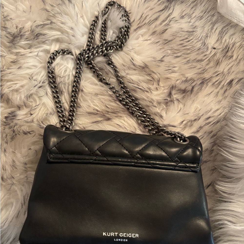 Kurt Geiger Black Quilted Shoulder Bag - Picture 3 of 6